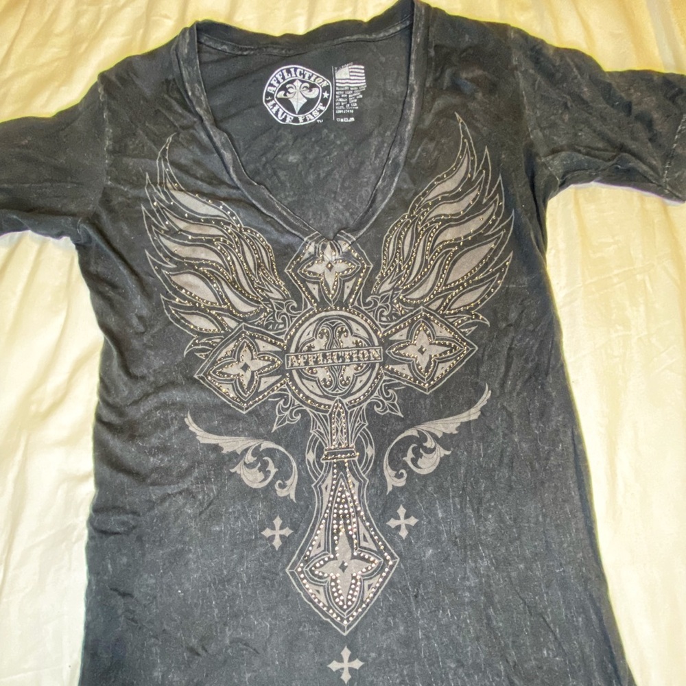 Affliction - Size Large Ladies Short Sleeve